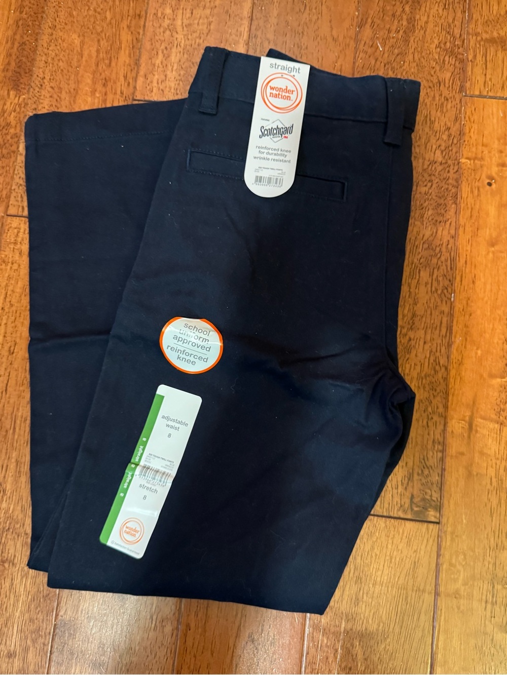 wonder nation Boys Navy Straight Chino/Uniform Pants